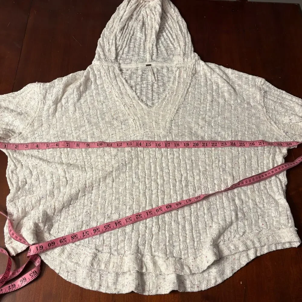 Free People Baja Babe Hacci Top Women’s Size Small Sweater Hooded Coastal Beach